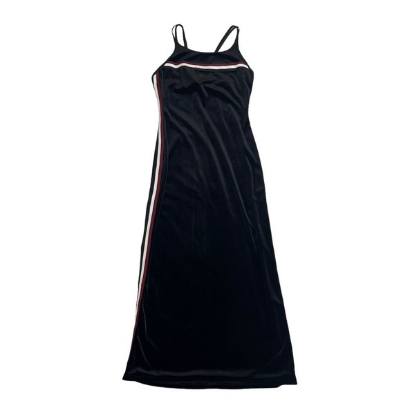 Y2K Urban‎ Vibe Maxi Black Velvet Prom Dress Medium - Picture 1 of 7